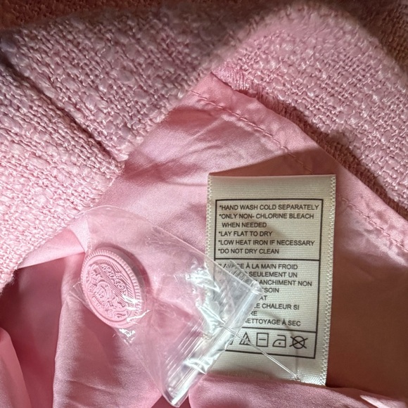 Steve Madden Paris Light Pink Tweed Collared Romper NWT LARGE - Picture 8 of 9